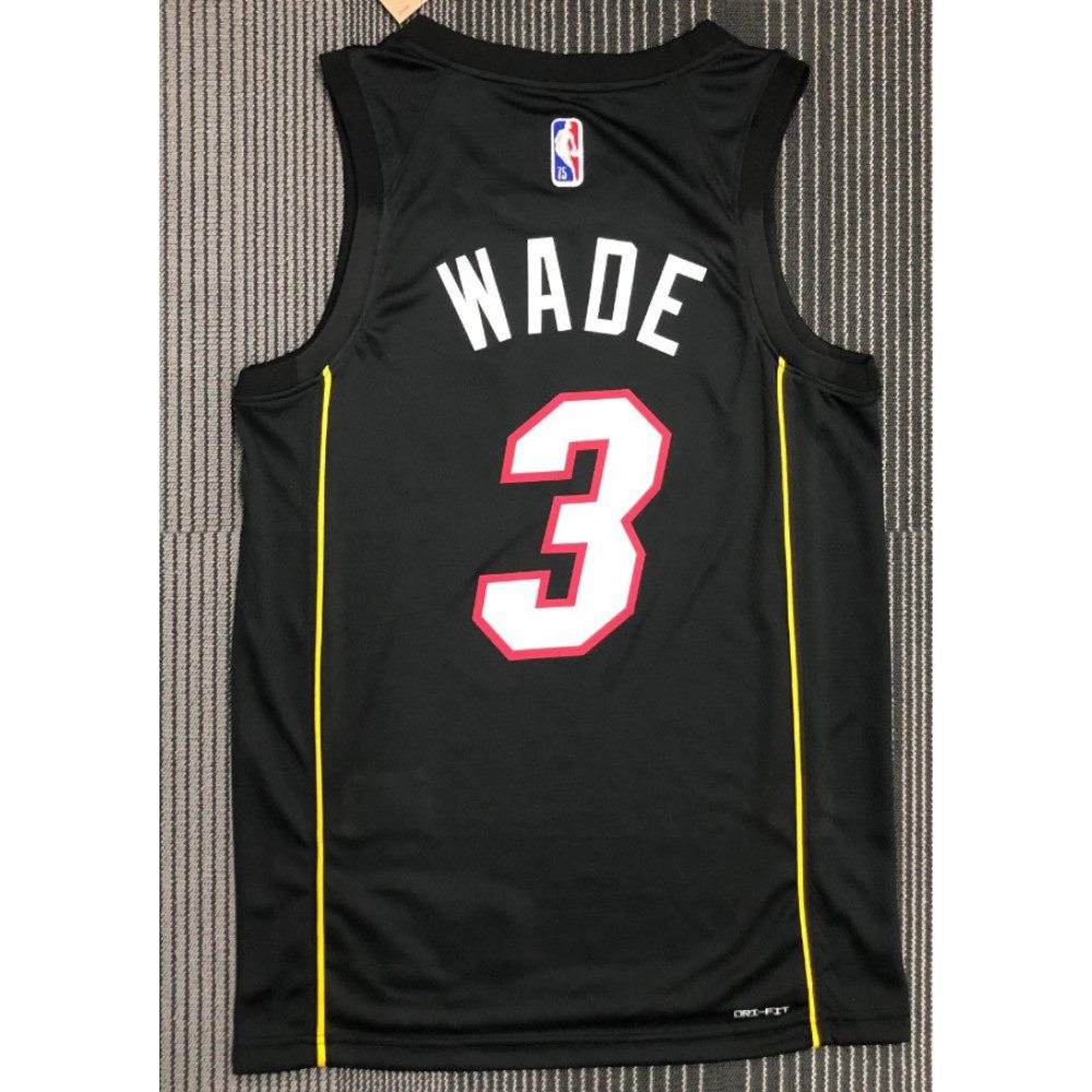 Men's Miami Heat Dwyane Wade #3 Black 2021/22 Swingman Jersey - City Edition-Pro Kit Vault | Brand New 26/27 Sports Jerseys